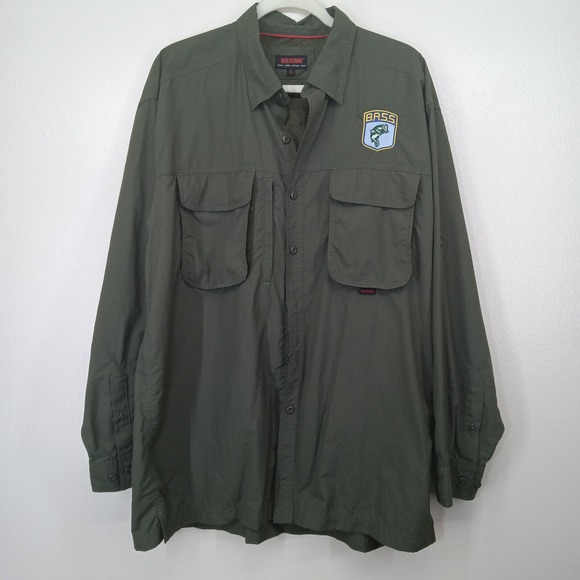 Wolverine Other - Wolverine XL Men's Long Sleeve Button-Down Shirt Army Green Patch